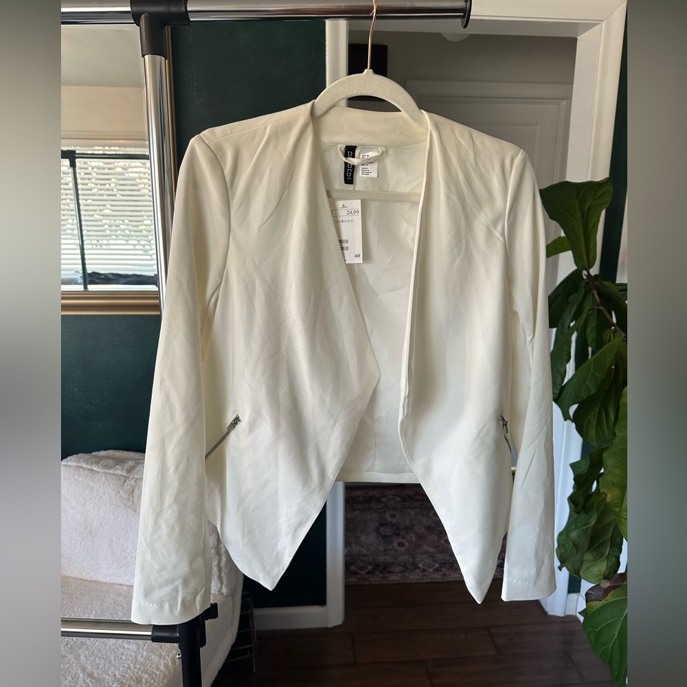 H&M - loose blazer, cardigan - white